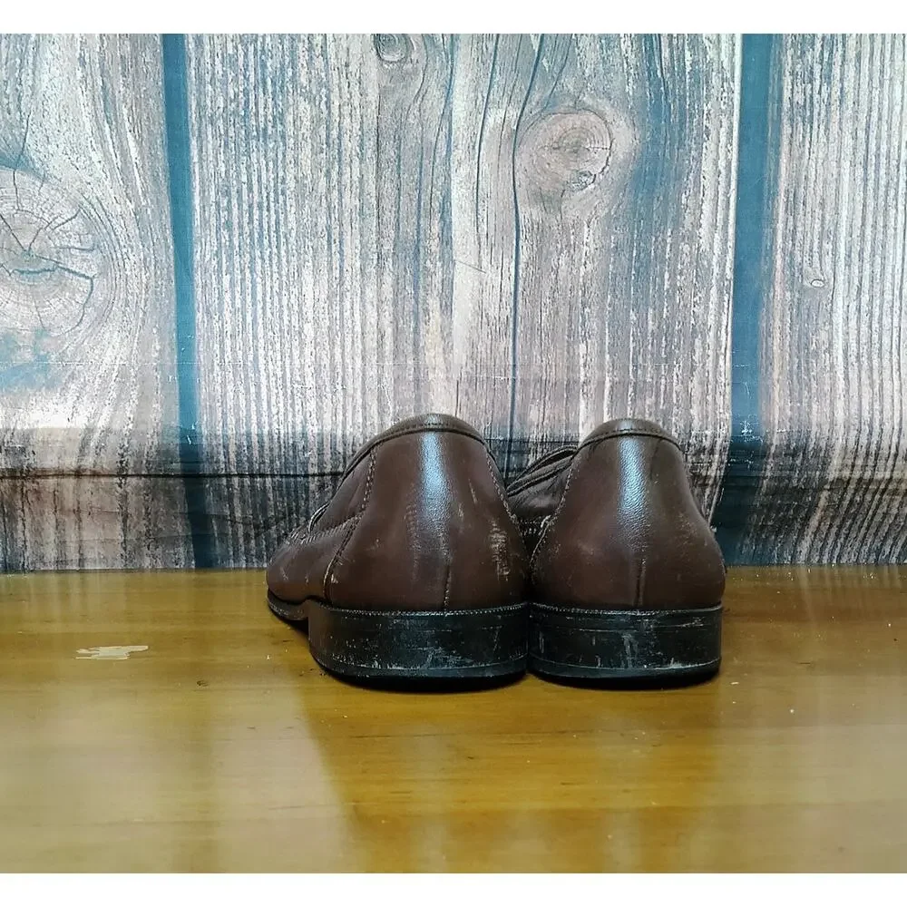 Men's Tassel Loafers Brown Slip-On Moc Toe‎ Dress Shoes